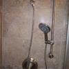 Brushed nickel adjustible height duel shower head